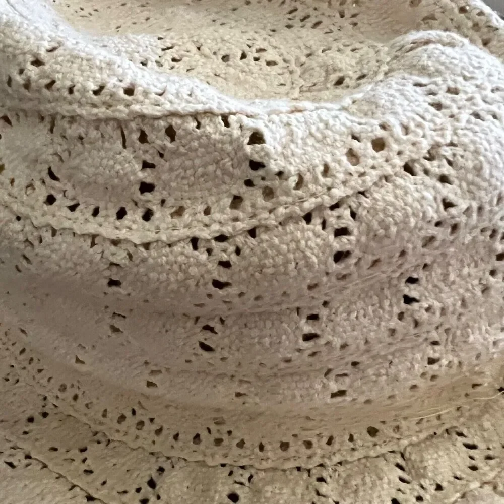 Baby GAP Girls Shimmer  Crochet Fedora Summer Hat Off White M/L